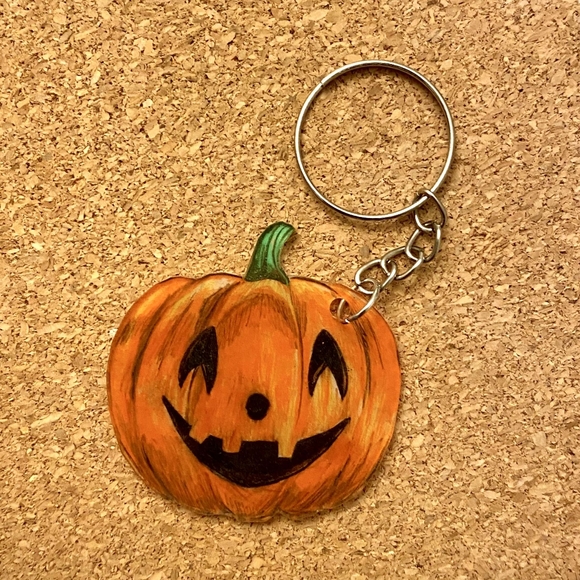Halloween Pumpkin Keychain - Picture 1 of 2